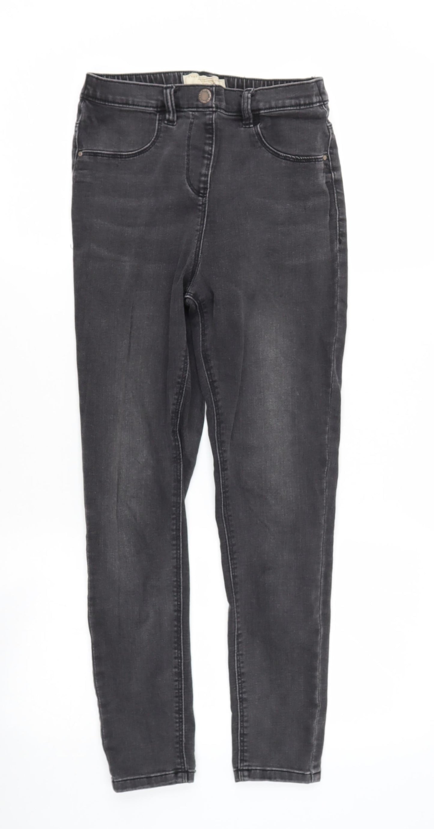 NEXT Girls Grey  Cotton Skinny Jeans Size 12 Years  Regular
