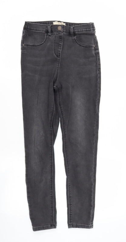 NEXT Girls Grey  Cotton Skinny Jeans Size 12 Years  Regular