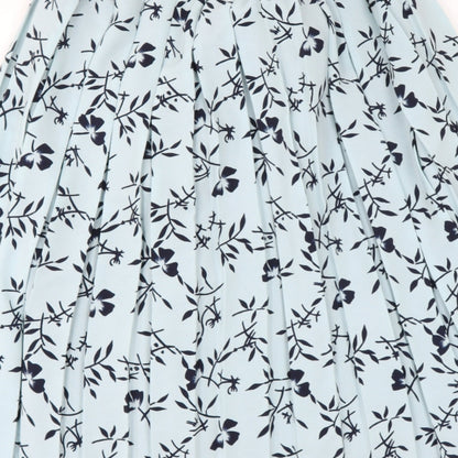 PREWOEN Womens Green Floral Polyester Flare Skirt Size 2XL