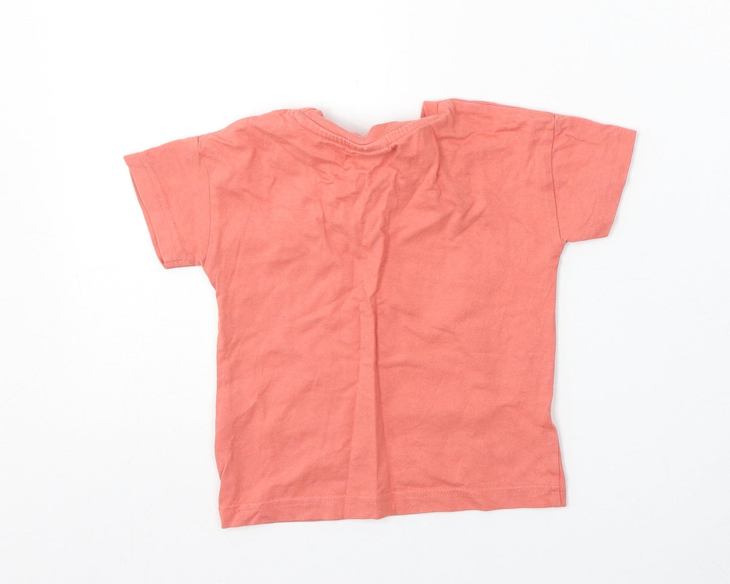Matalan Boys Pink  Cotton Basic T-Shirt Size 9-12 Months Round Neck