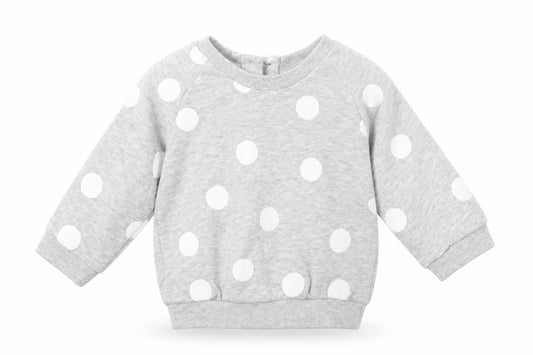 Matalan Boys Grey Polka Dot Cotton Pullover Jumper Size 0-3 Months