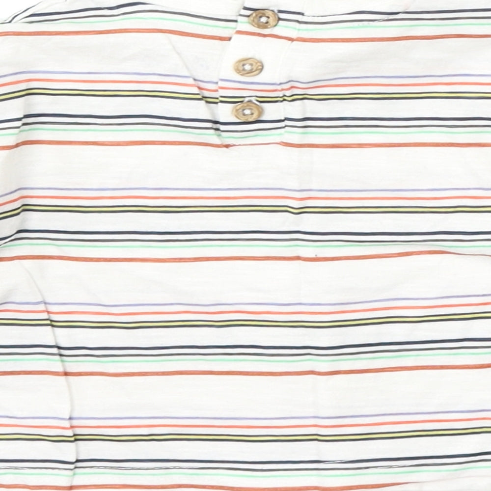 Leigh Tucker Boys Multicoloured Striped Cotton Basic T-Shirt Size 3-6 Months Round Neck