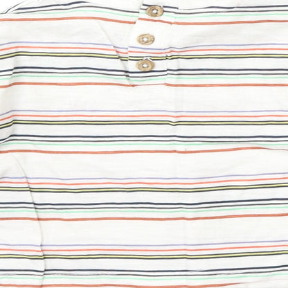 Leigh Tucker Boys Multicoloured Striped Cotton Basic T-Shirt Size 3-6 Months Round Neck