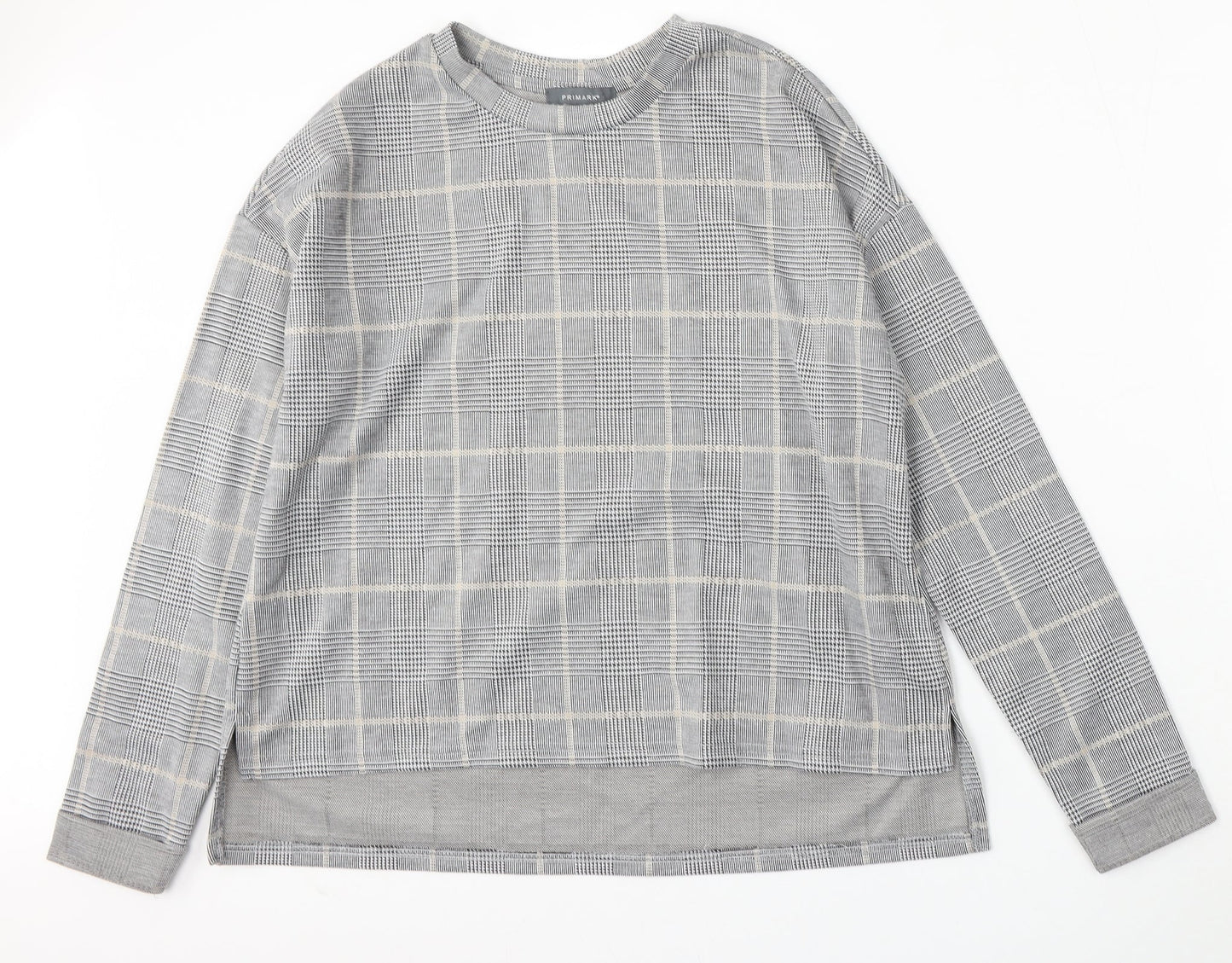 Primark Womens Multicoloured Plaid Polyester Pullover Sweatshirt Size 10