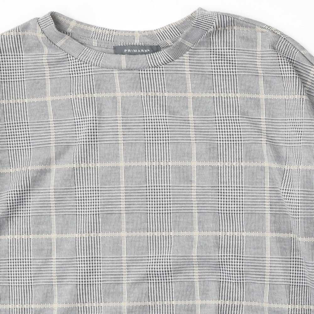 Primark Womens Multicoloured Plaid Polyester Pullover Sweatshirt Size 10