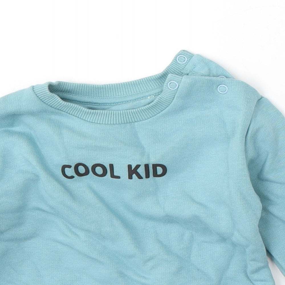 F&F Boys Blue  Cotton Pullover Jumper Size 9-12 Months
