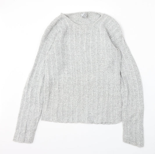 C&A Womens Grey Round Neck  Acrylic Pullover Jumper Size M