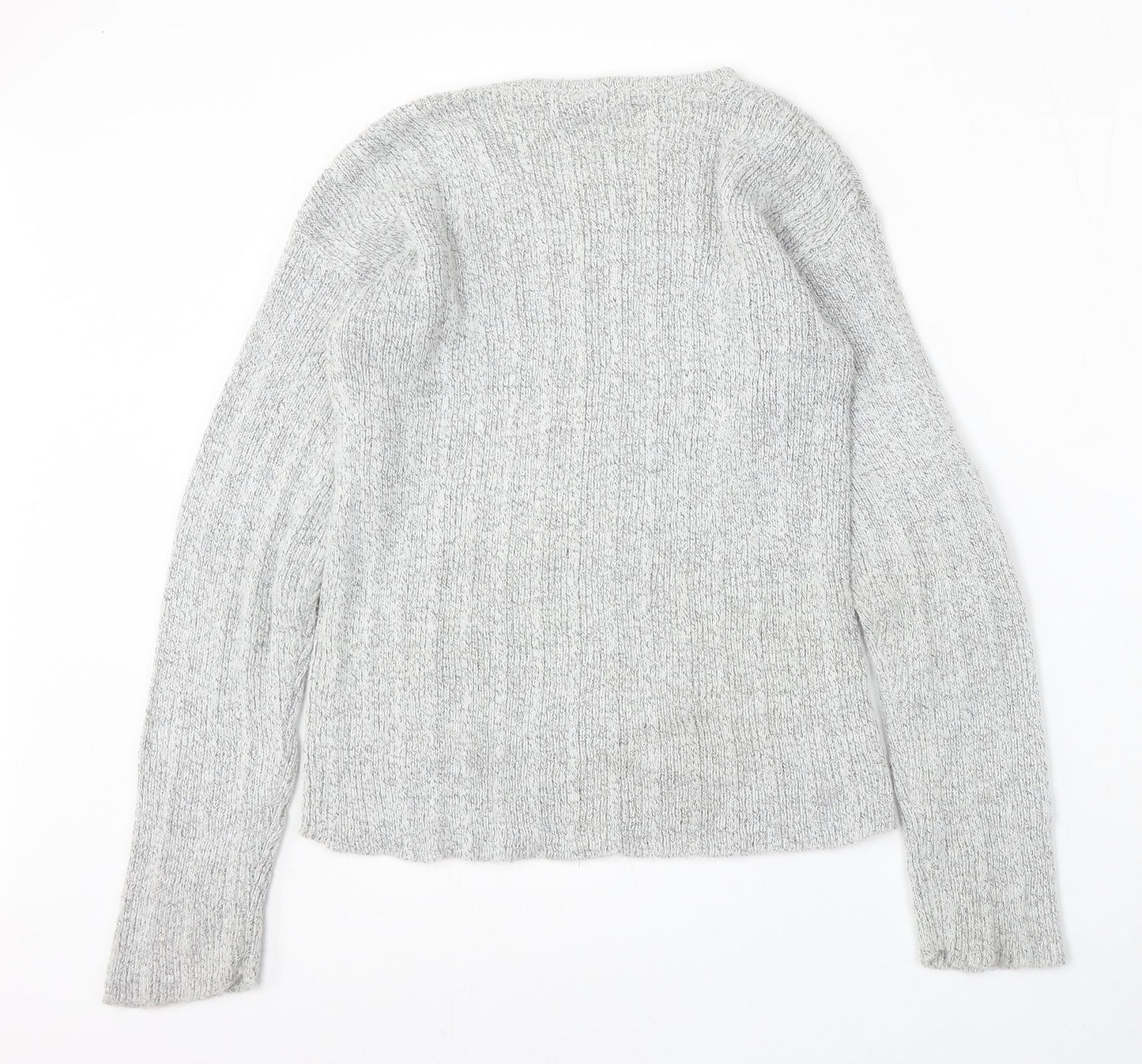 C&A Womens Grey Round Neck  Acrylic Pullover Jumper Size M