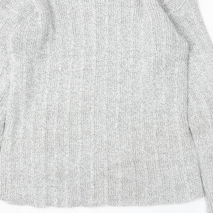 C&A Womens Grey Round Neck  Acrylic Pullover Jumper Size M
