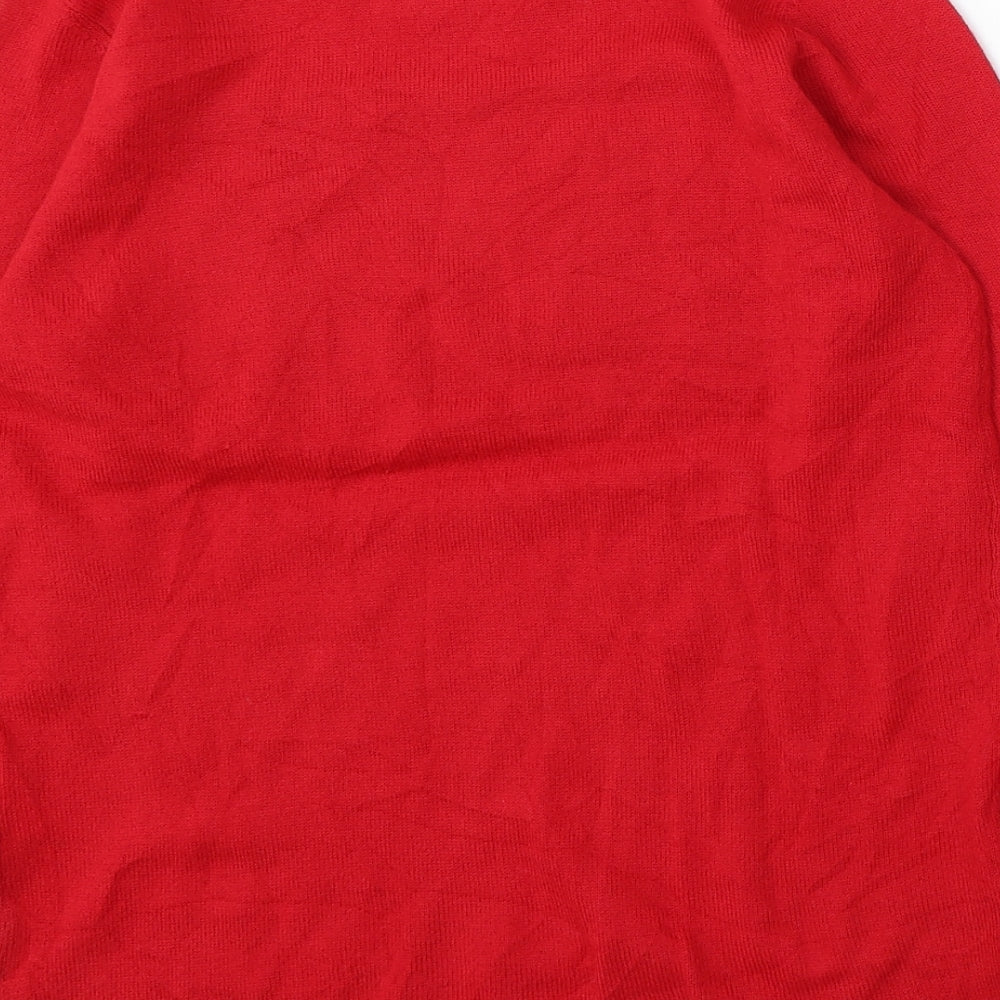 Pepperts Womens Red Round Neck  Polyacrylate Fibre Pullover Jumper Size 12
