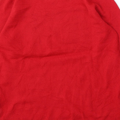 Pepperts Womens Red Round Neck  Polyacrylate Fibre Pullover Jumper Size 12