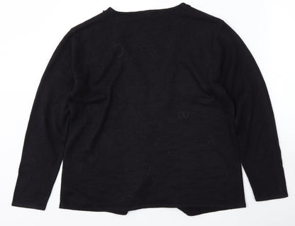 Alibi Knits Womens Black V-Neck  Acrylic Cardigan Jumper Size 10
