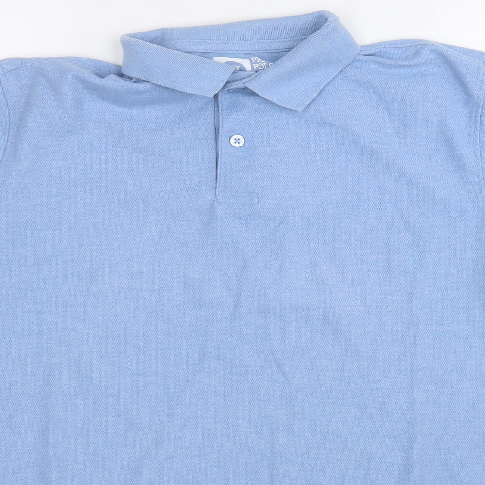 Cedar Wood State Mens Blue  Polyester  Polo Size M Collared