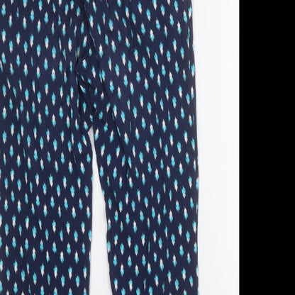 Bonmarché Womens Blue Geometric Viscose Jegging Trousers Size 12 L24 in Regular