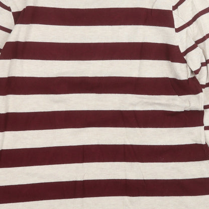 Gallery Womens Red Mock Neck Striped Viscose Pullover Jumper Size M