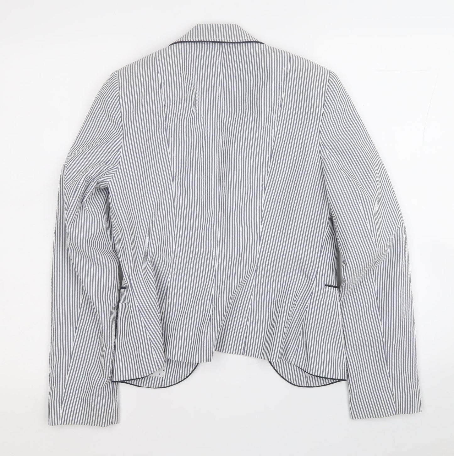 Atmosphere Womens White Striped  Jacket Blazer Size 8