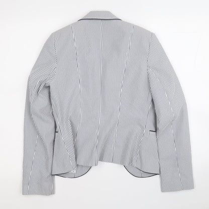 Atmosphere Womens White Striped  Jacket Blazer Size 8