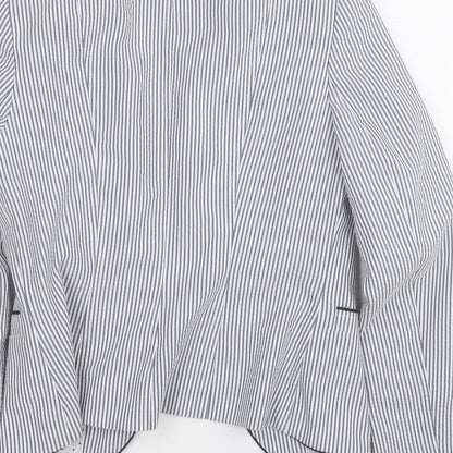 Atmosphere Womens White Striped  Jacket Blazer Size 8