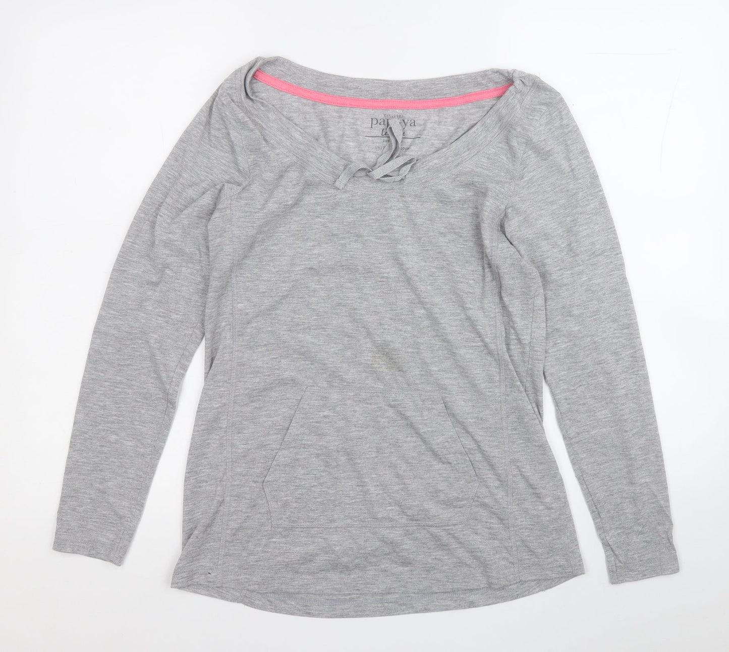 Papaya Womens Grey Round Neck  Polyester Pullover Jumper Size 8