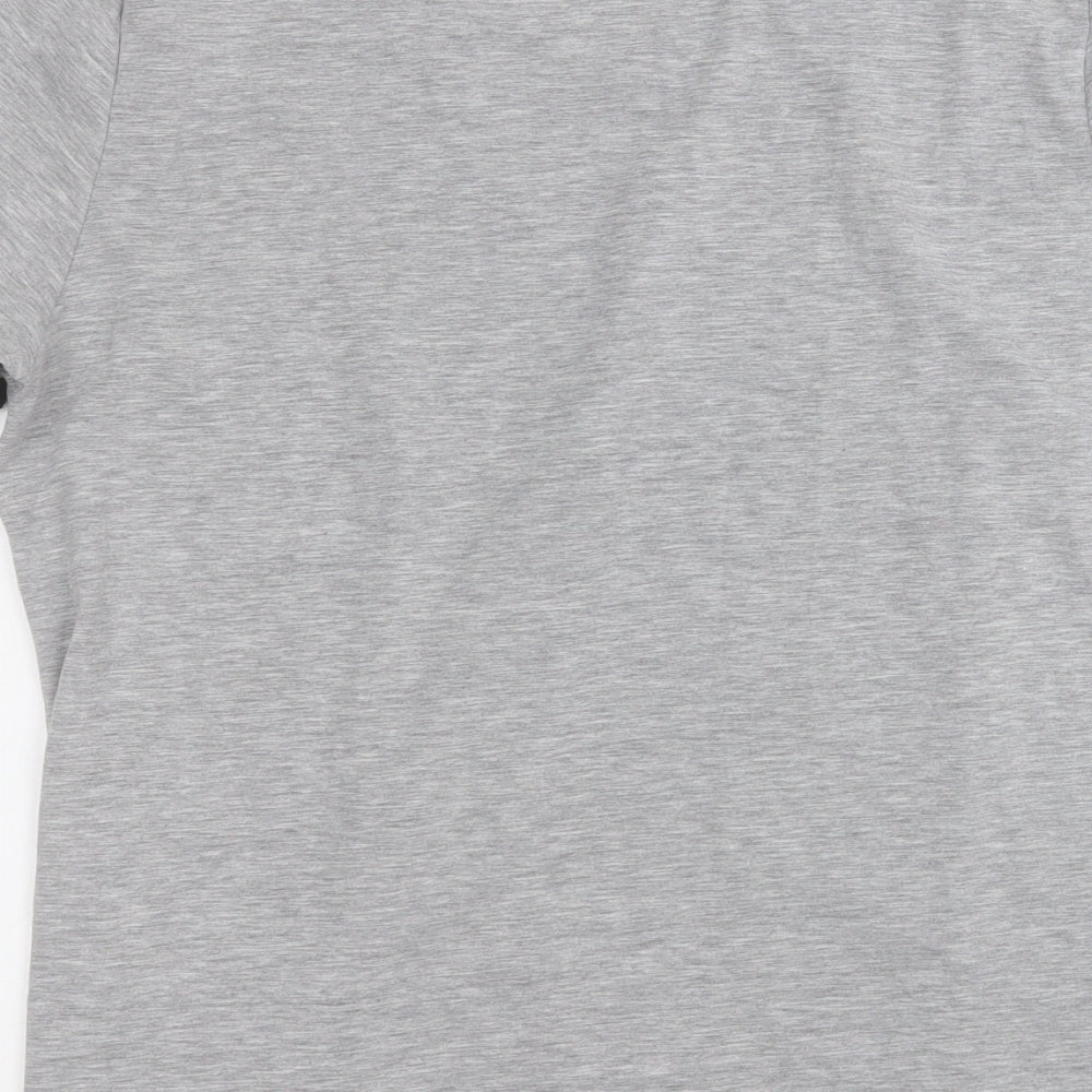 vlazom Womens Grey  Cotton Basic T-Shirt Size L Round Neck