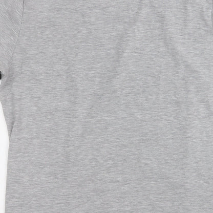 vlazom Womens Grey  Cotton Basic T-Shirt Size L Round Neck