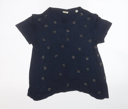 Womens UK Size 12 Jack Wills Blue Basic T-Shirt