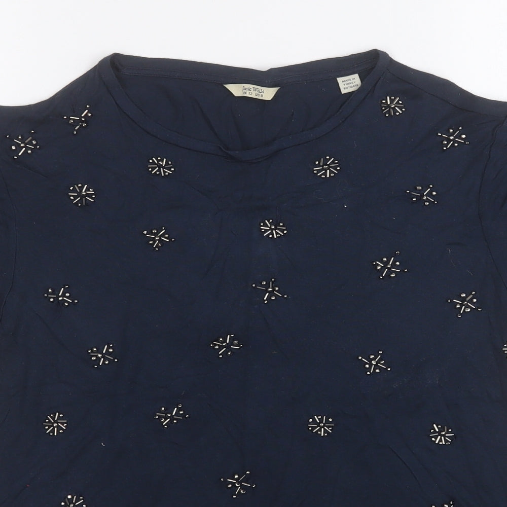 Womens UK Size 12 Jack Wills Blue Basic T-Shirt