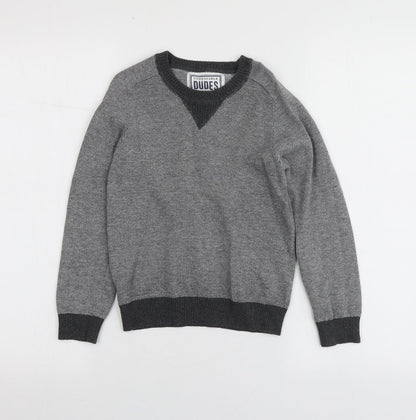 Undeniable Dudes Boys Grey Round Neck  100% Cotton Pullover Jumper Size 8 Years