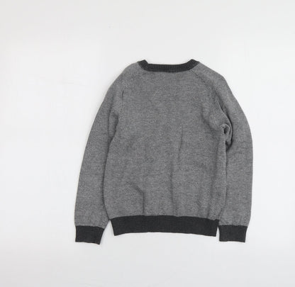 Undeniable Dudes Boys Grey Round Neck  100% Cotton Pullover Jumper Size 8 Years