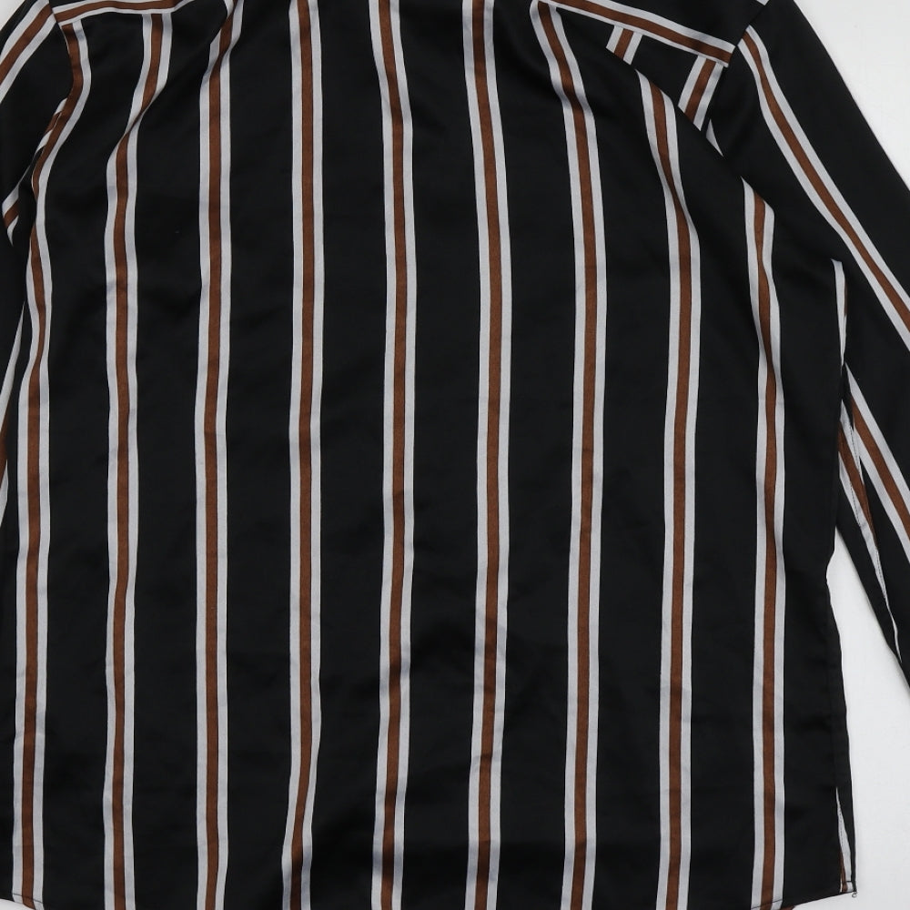 Womens UK Size L River Island Black Basic Button-Up