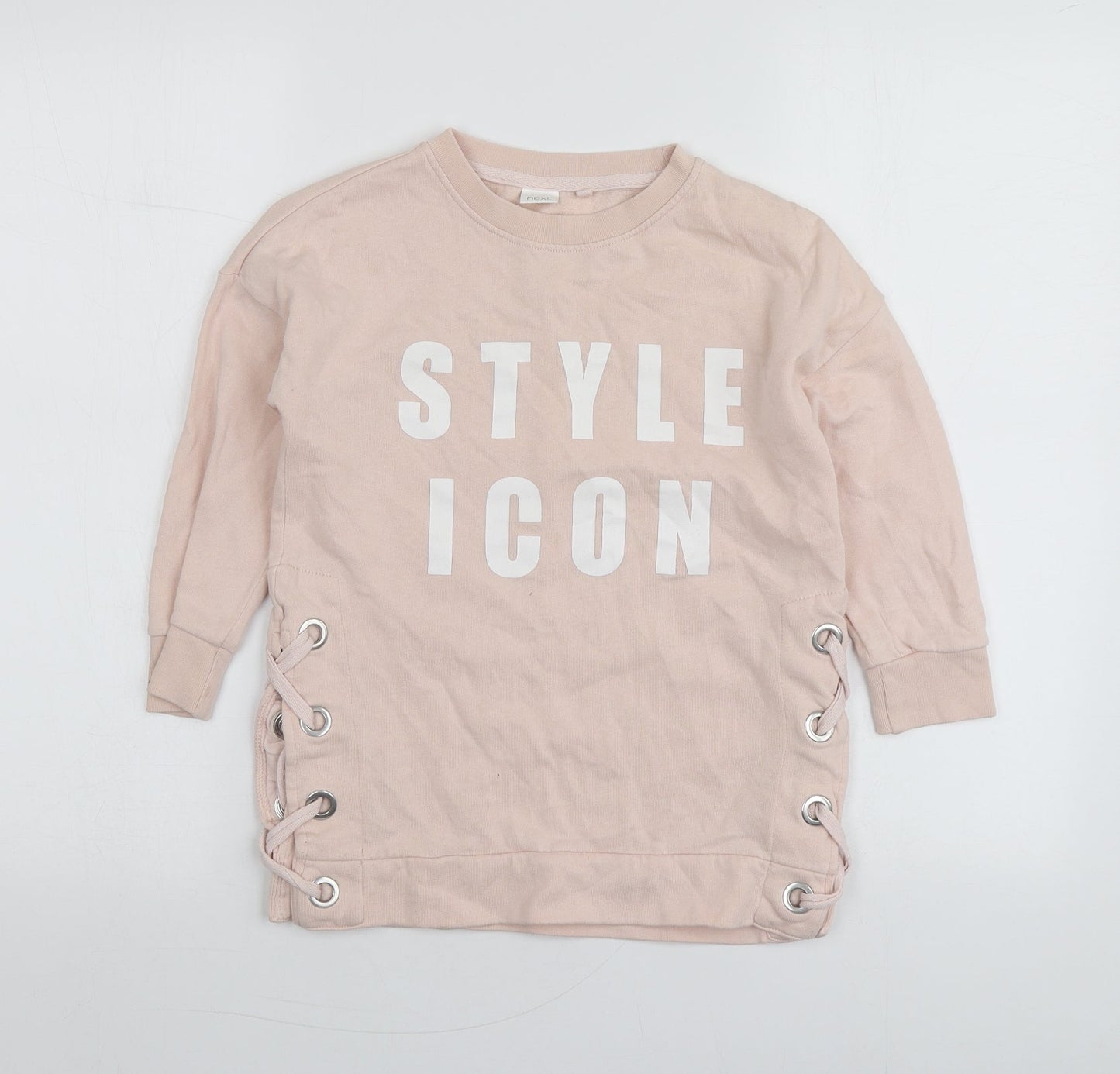 NEXT Girls Pink  Cotton Pullover Hoodie Size 8 Years
