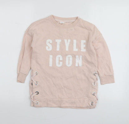 NEXT Girls Pink  Cotton Pullover Hoodie Size 8 Years