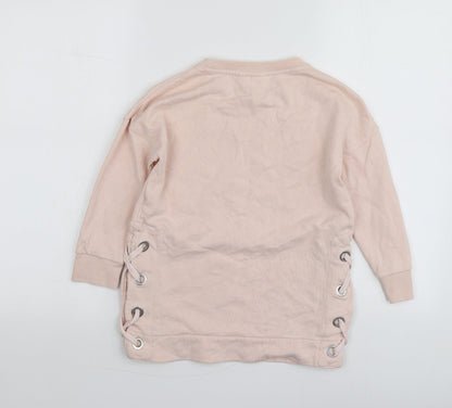 NEXT Girls Pink  Cotton Pullover Hoodie Size 8 Years