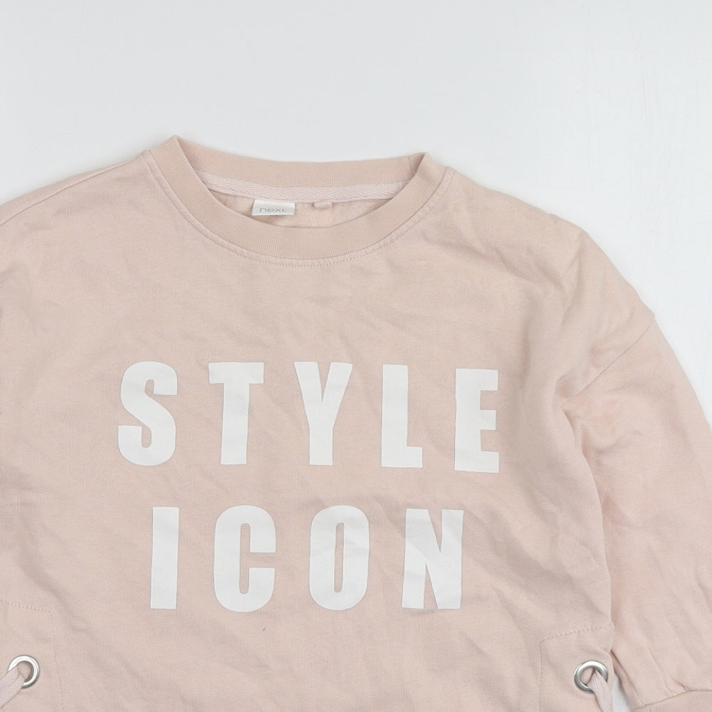 NEXT Girls Pink  Cotton Pullover Hoodie Size 8 Years