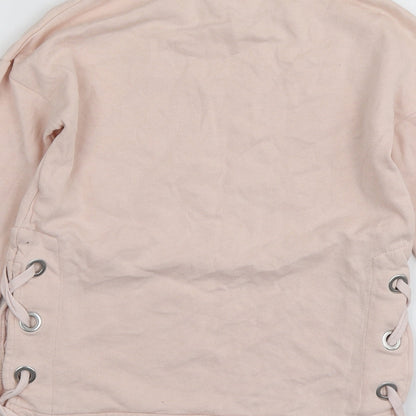 NEXT Girls Pink  Cotton Pullover Hoodie Size 8 Years