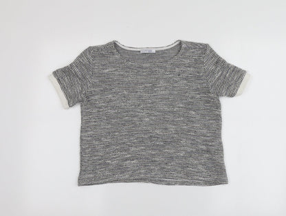 Womens UK Size M Zara Grey Basic T-Shirt