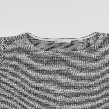 Womens UK Size M Zara Grey Basic T-Shirt