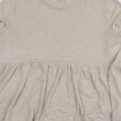 F&F Womens Beige Round Neck  Viscose Pullover Jumper Size 14