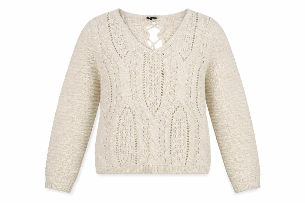 Izabel Womens Beige Round Neck  Acrylic Pullover Jumper Size 10