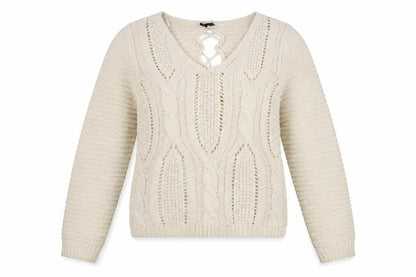 Izabel Womens Beige Round Neck  Acrylic Pullover Jumper Size 10