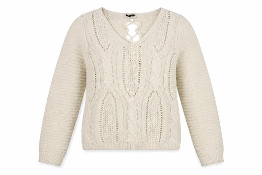 Izabel Womens Beige Round Neck  Acrylic Pullover Jumper Size 10