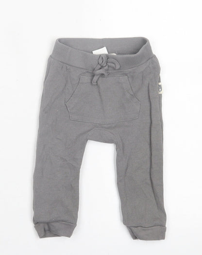 Rabbit & Bear Boys Grey  Cotton Jogger Trousers Size 6-9 Months  Pullover