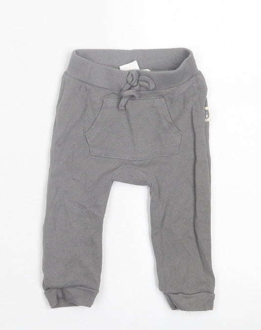 Rabbit & Bear Boys Grey  Cotton Jogger Trousers Size 6-9 Months  Pullover
