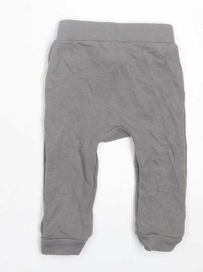 Rabbit & Bear Boys Grey  Cotton Jogger Trousers Size 6-9 Months  Pullover