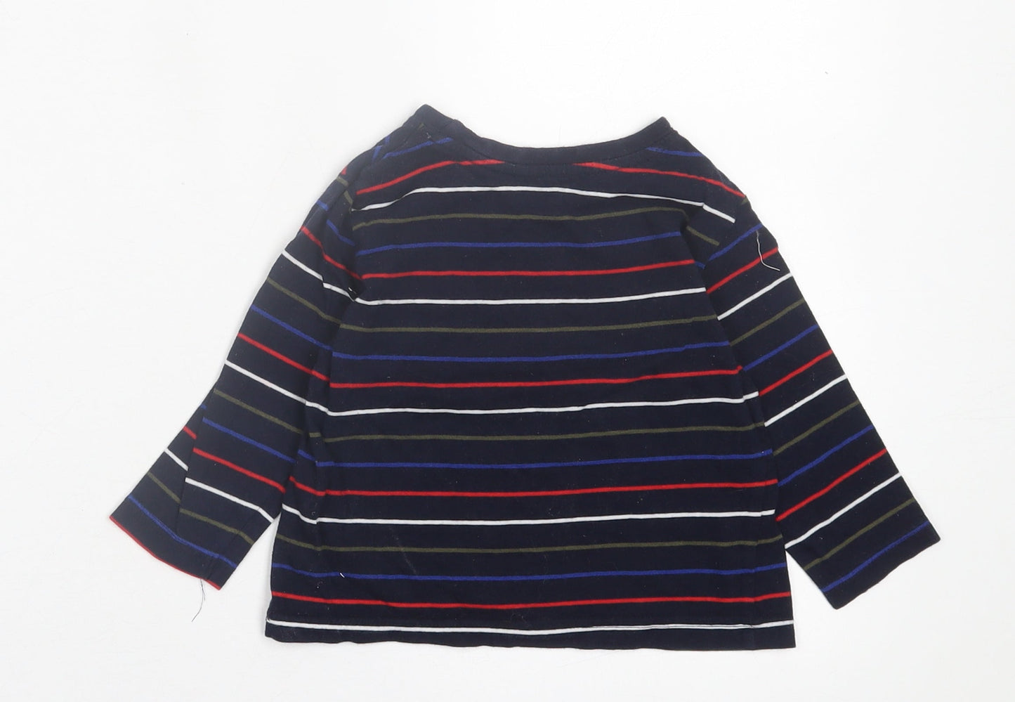 Primark Boys Multicoloured Striped Cotton Basic Casual Size 2 Years Crew Neck Pullover