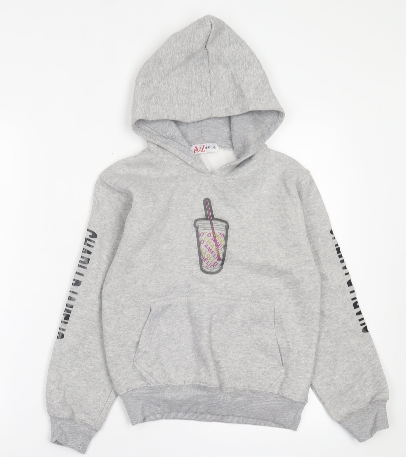 A2Z 4 Kids Girls Grey  Polyester Pullover Hoodie Size 9-10 Years  Pullover - Charli D'amelio