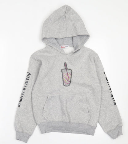 A2Z 4 Kids Girls Grey  Polyester Pullover Hoodie Size 9-10 Years  Pullover - Charli D'amelio