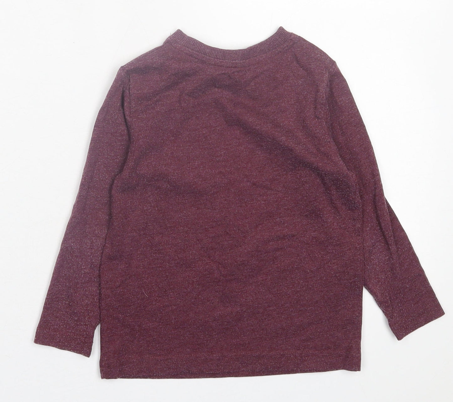 Dunnes Stores Boys Purple  Cotton Basic Casual Size 3 Years Crew Neck Pullover - Dinosaur Christmas