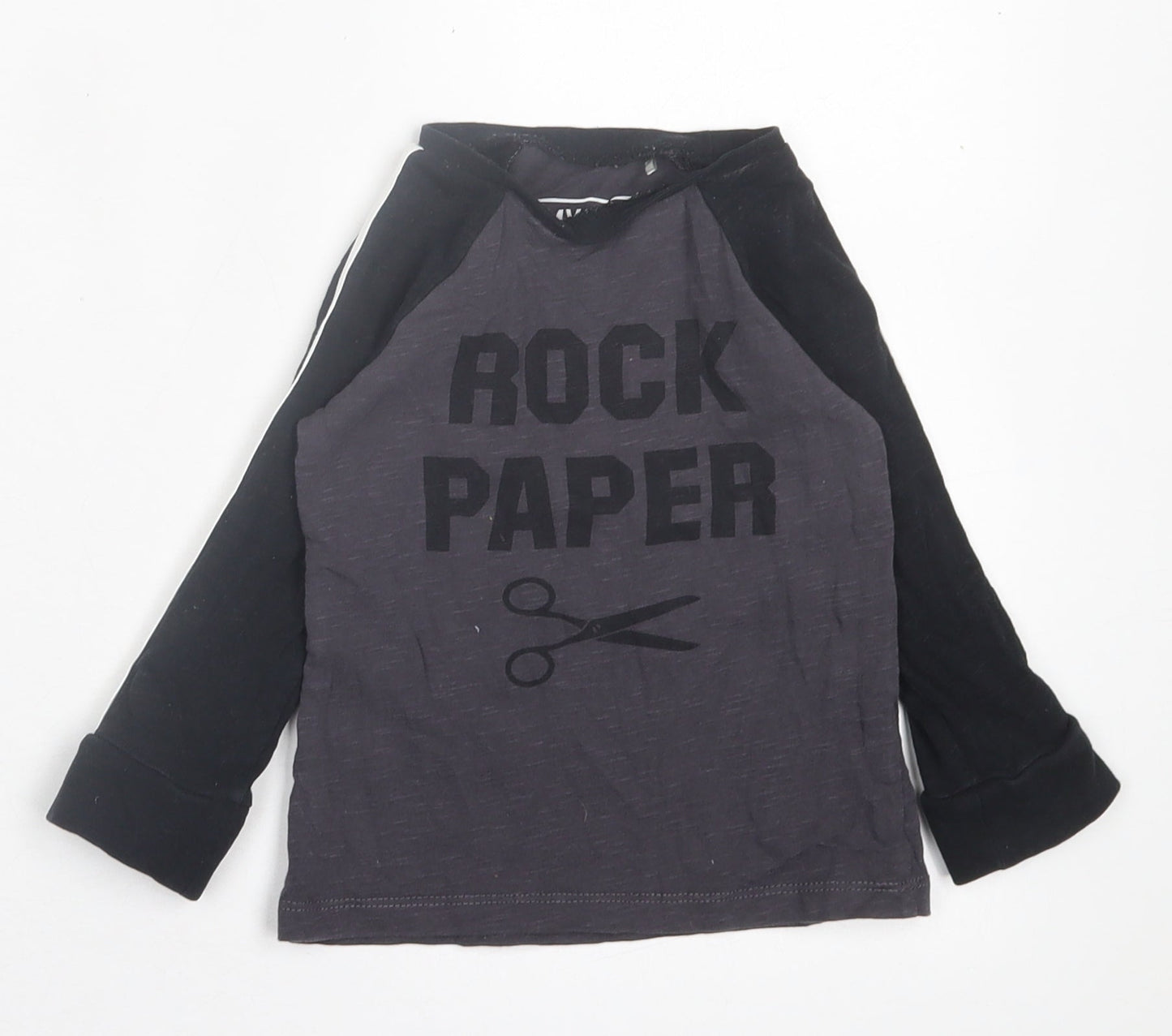 Mothercare Boys Grey  Cotton Basic Casual Size 12-18 Months Crew Neck Pullover