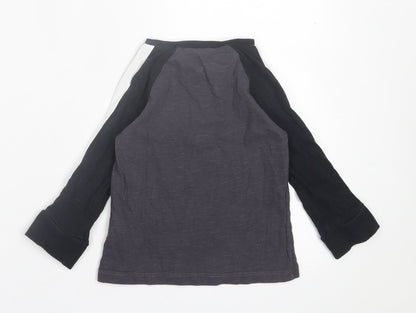 Mothercare Boys Grey  Cotton Basic Casual Size 12-18 Months Crew Neck Pullover